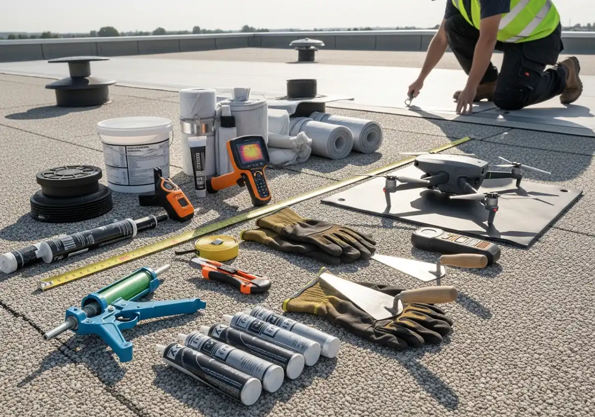 Professional flat roof maintenance tools