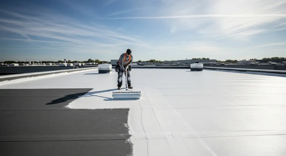 Silicone roof coating application
